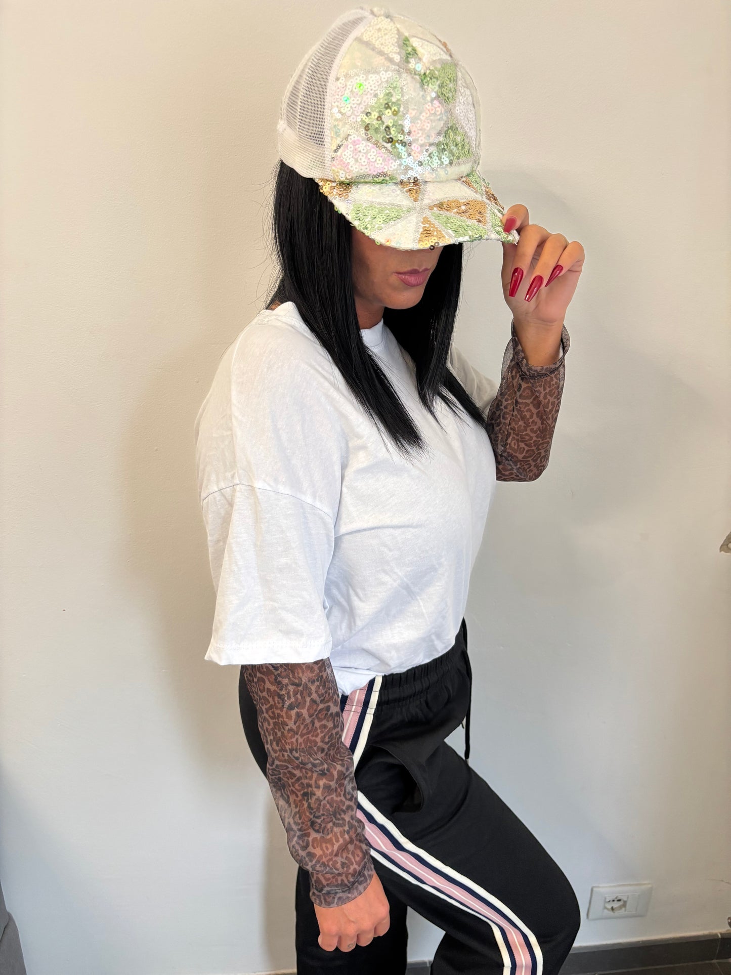 t-shirt manicotti leopard